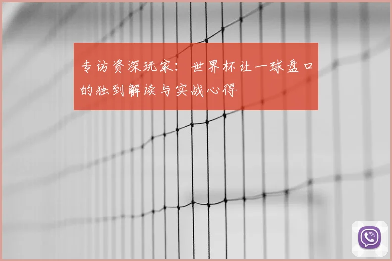 专访资深玩家:世界杯让一球盘口的独到解读与实战心得